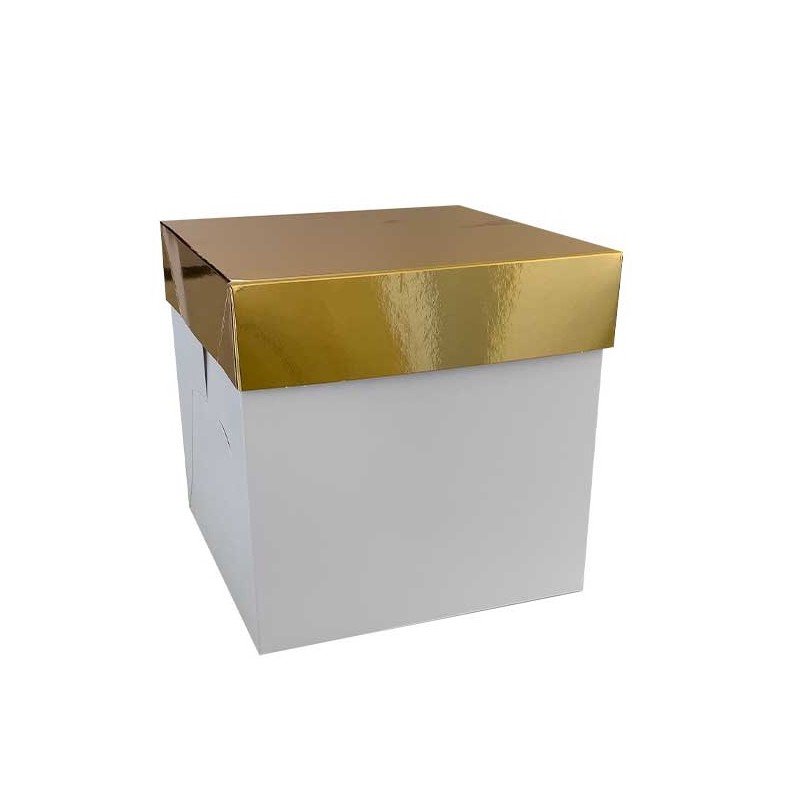 Decora 20x20x20cm Panettone / Cake Box with Gold Lid 25 pcs