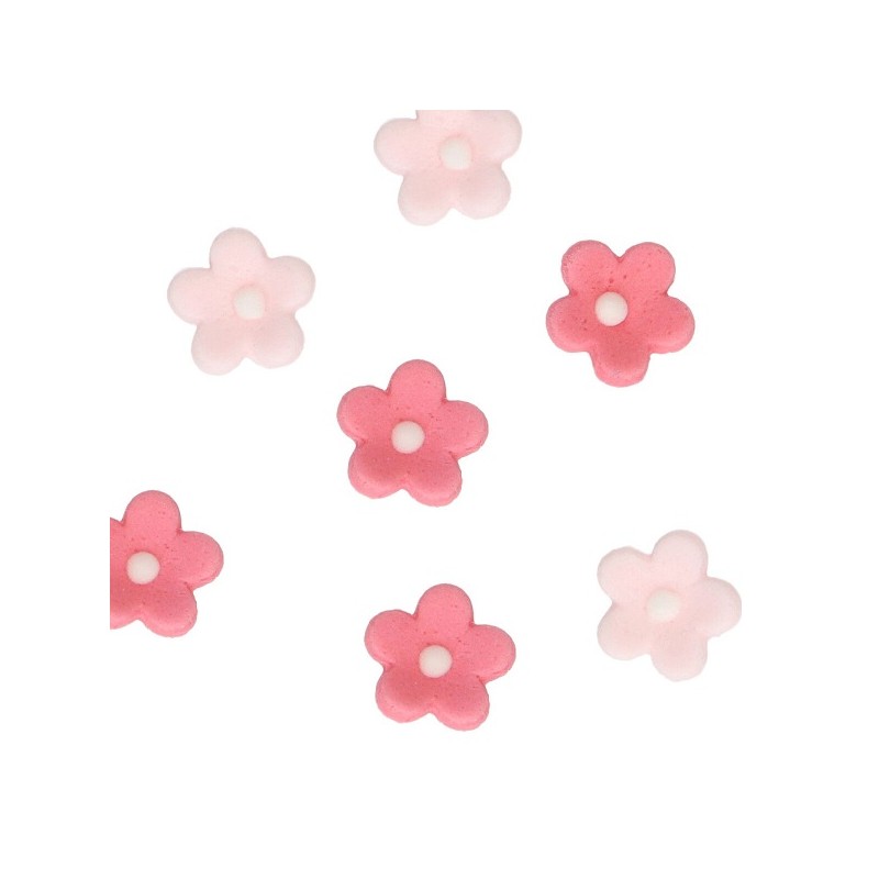 FunCakes Rosa/Pink Mini Blumen Zuckerdekor, 64 Stück