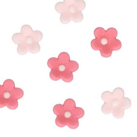 Mini Blümchen Zuckerdekor Rosa - Mini Blossom Kuchendekor Pink - Mini Blumen Tortendekor
