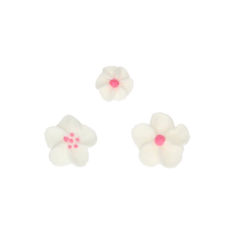 FunCakes Rosa/Weiss Blüten Mix Zuckerdekor, 32 Stück