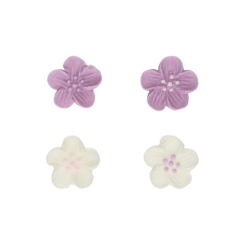 FunCakes Purple/White Flower Mix Sugar Decorations, 24 pcs