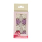 FunCakes Purple/White Flower Mix Sugar Decorations, 24 pcs