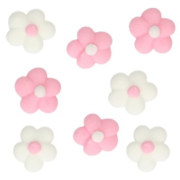 Little Flower Cake Decoration Pink/White - Mini Blossom Flower Sprinkles