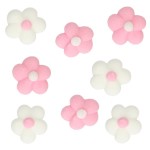 FunCakes Weiss/Rosa Mini Blumen Zuckerdekor, 64 Stück