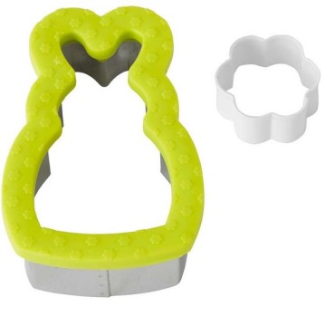 Bunny with Cottontail Cookie Cutter Set - Wilton Comfort Grip Cookie Cutter Bunny with Mini Tail Set/2 - Bunny with Tail Cookie 