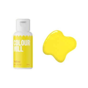 Gelbe Lebensmittelfarbe VEGAN - Pigment Lebensmittelfarbe auf Ölbasis - Gelbe Colour Mill Oil Blend Farbe Profi Lebensmittelfarb