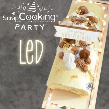 Kastenkuchen Tortenplatte LED Lights - Rechteckige Kuchenunterlage mit LED-Beleuchtung ScrapCooking SC4951