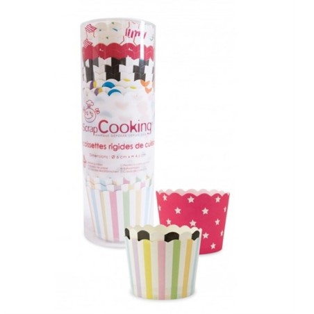 Baking Cups Assorted - Polka Dot Baking Cups - Striped Baking Cases - ScrapCooking Cupcake Cases Assorted Patterns pk/25