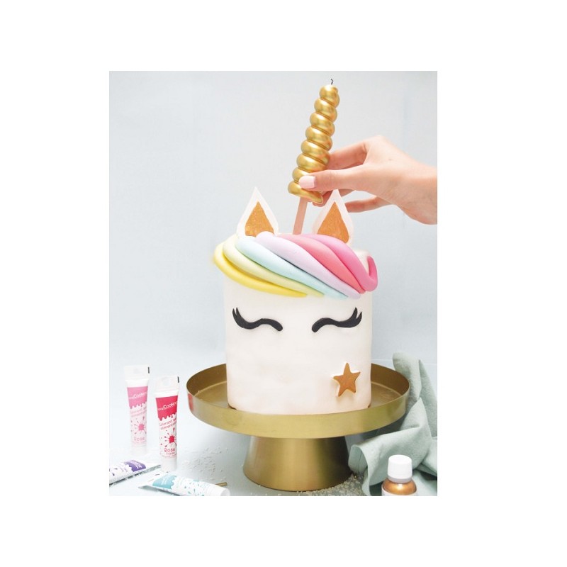 ScrapCooking Gold Unicorn Horn Cake Candle 11.5cm