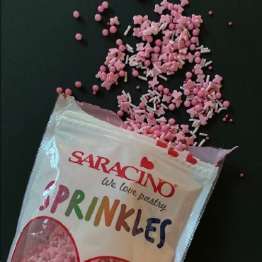 Rosa Schmetterlinge Kuchendekor Glutenfrei - Streusel Pink Baby Mix Saracino