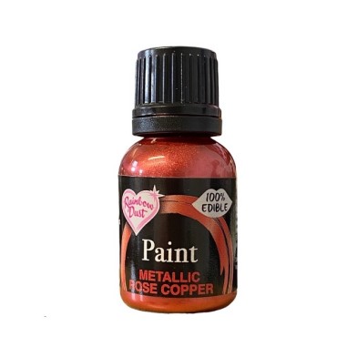 Rainbow Dust Paint Metallic Rose Copper Tio2 Free 25ml - Rose Copper Food Paint Colouring