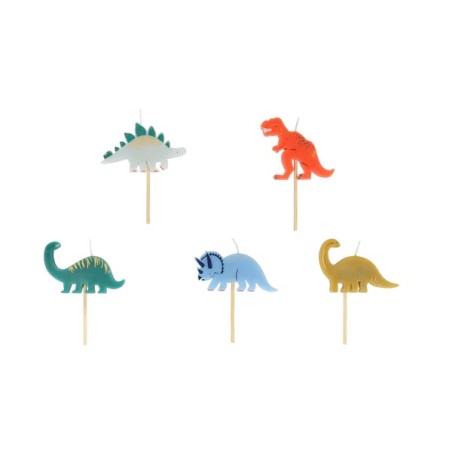 Dinosaurier Geburtstagskerzen - Meri Meri Kerzen Dinosaurier - Dino Kerzen - Dino Partyzubehör