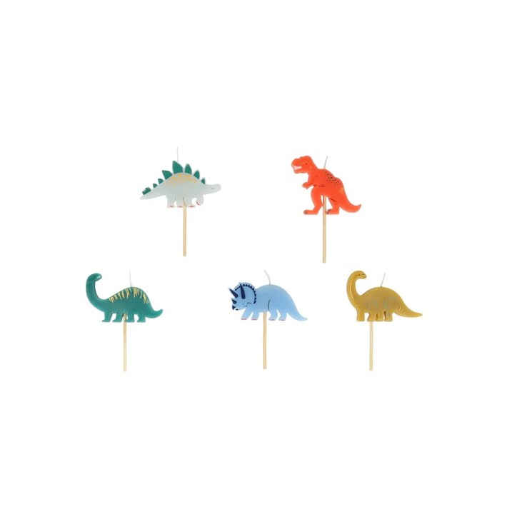 Dinosaur Birthday Candles Set 5pcs Meri Meri | Buy Switzerland