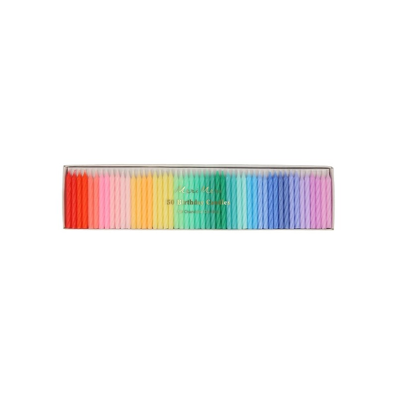 Meri Meri Rainbow Twisted Mini Geburtstagskerzen, 50 Stück