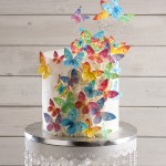deKora Wafer Paper Butterflies colourful, 87 pcs