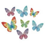 deKora Schmetterlinge aus Esspapier bunt, 87 Stück