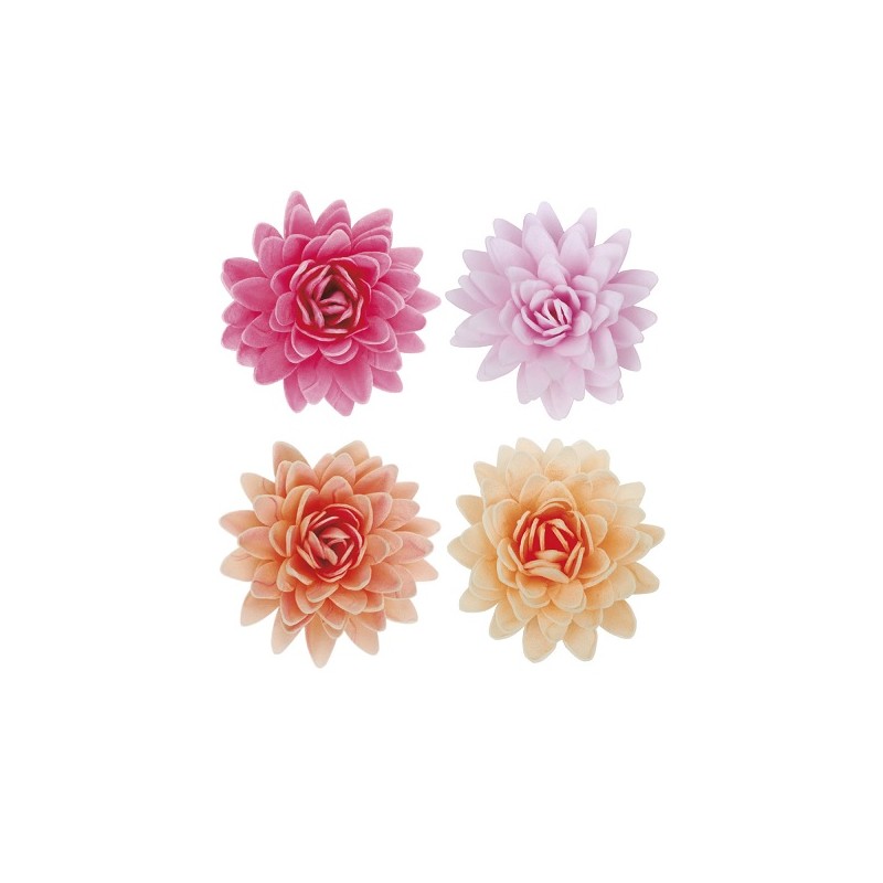 deKora 5.5cm Esspapier Blumen 4-Farben, 18 Stück
