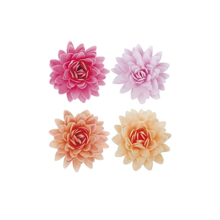 Wafer Paper Flowers 4 Colours 5.5cm Cake Decoration 18pcs | Buy Switzerland