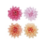 DeKora 5.5cm Edible Wafer Paper Flowers 4-Colours, 18 pcs