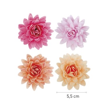 Edible Wafer Flowers Assorted - 55mm Edible Flowers Pink Mix - Waterlilly Flower Cake Decor