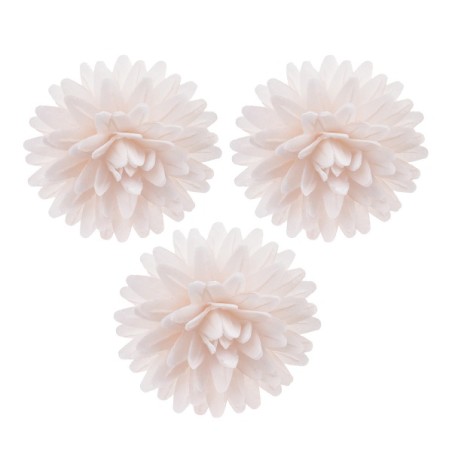 Edible Flowers Pompom White - 8435599759480 - WHITE WAFER POMPOM Ø 4,5CM - Edible 3D Flowers White