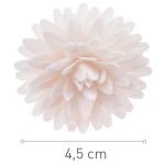 deKora 4.5cm Esspapier Pompom Blumen Weiss, 12 Stück