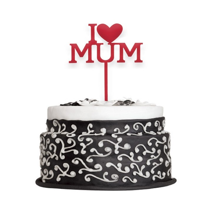 I Love Mum Kuchentopper 12cm kaufen Schweiz | Muttertag Tortendeko