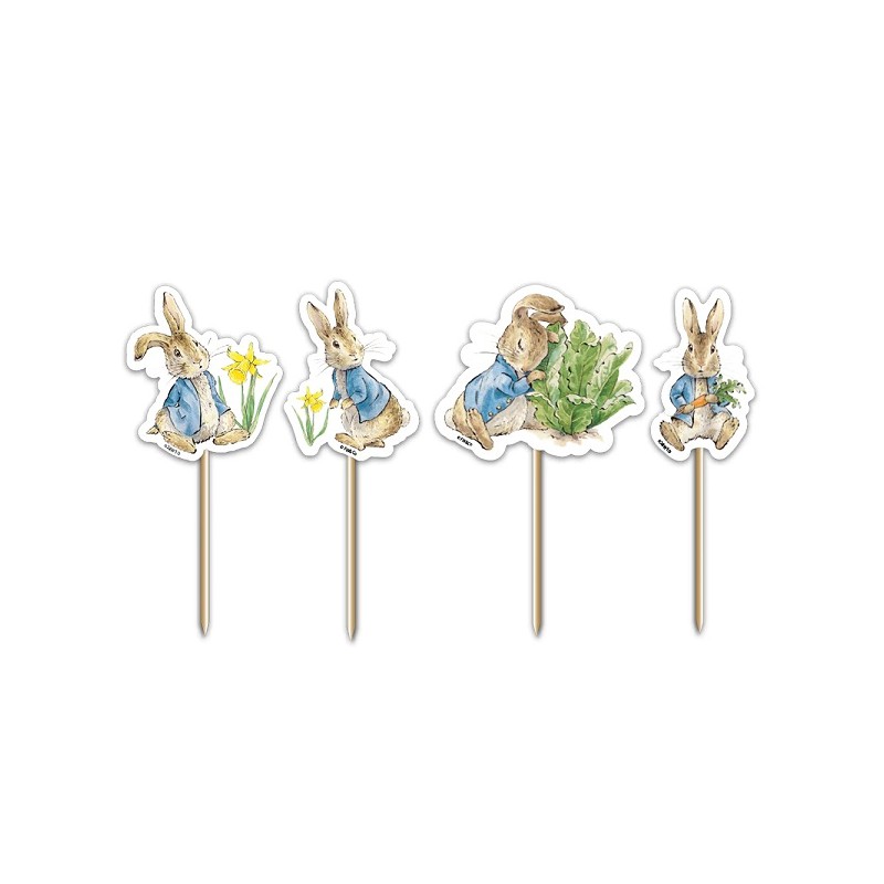 Anniversary House Peter Rabbit Spring Meadow Cupcake Topper, 12 Stk