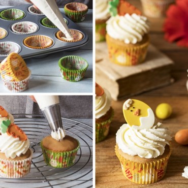 Decora Cupcakeförmchen Ostern – Osterhasi Motiv, 36 Stück, Ø 50 mm, bunt & fröhlich