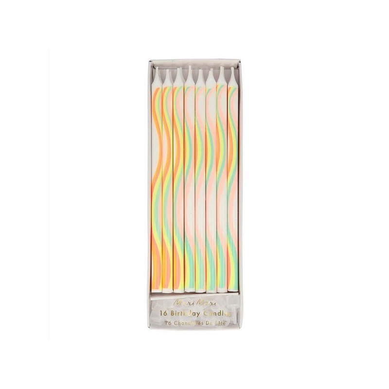 Meri Meri Rainbow Pattern Candles, 16 pcs