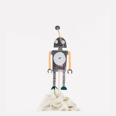 Robot Cupcake Kit with Robot Toppers 219115 - Meri Meri Robot Muffin Baking Set - Robot Baking Kit