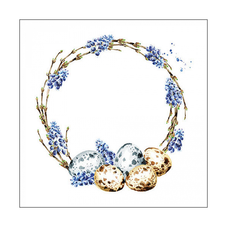 hyacinth wreath Easter Napkins - Paper Napkins Flower wreath with Eggs - Muscari Wreath Lunch Napkins FSC 23317155 hyacinth wreath Easter Napkins - Paper Napkins Flower wreath with Eggs - Muscari Wreath Lunch Napkins FSC 23317155