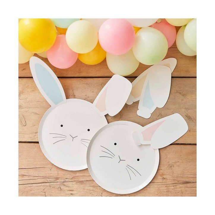 Easter Bunny Plates Ginger Ray 8pcs | Buy Switzerland