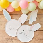 Ginger Ray Easter Bunny Plates wiht interchangeable Ears, 8 pcs