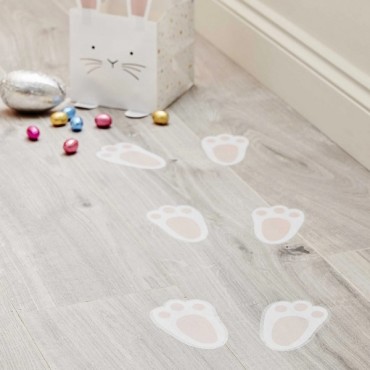 Vinyl Floor Sticker Easter Bunny Footprint - Bunny Footprint Stickers Easter Decoration
