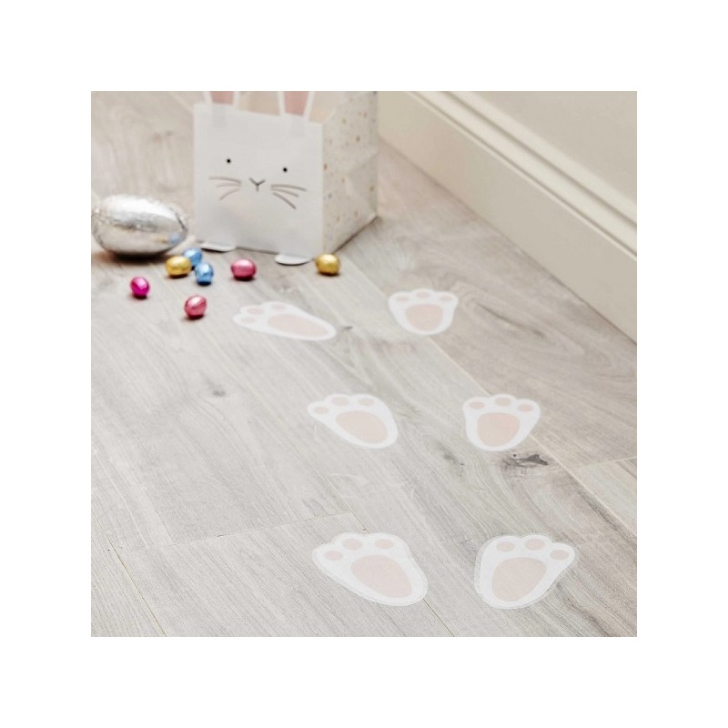 Ginger Ray Easter Bunny Footprint Floor Stickers  12x8cm, 10 pcs
