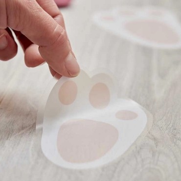 Vinyl Floor Sticker Easter Bunny Footprint - Bunny Footprint Stickers Easter Decoration
