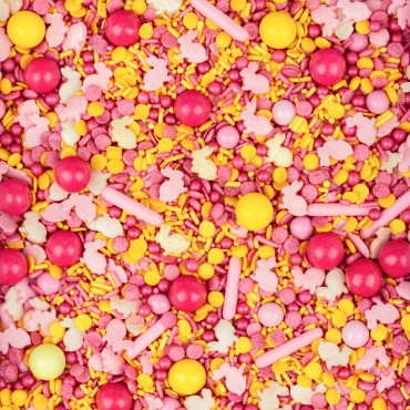 Ostern Kuchendekor SuperStreusel HäschenHüpf - Rosa Oster Zuckerstreusel - Ostern Tortendekor - Ostern Streusel Mix