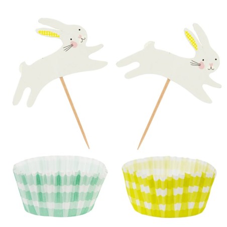 Easter Baking Kit - Spring Bunny Cupcake Gift Set Easter - Easter Cupcake Cases and Topper