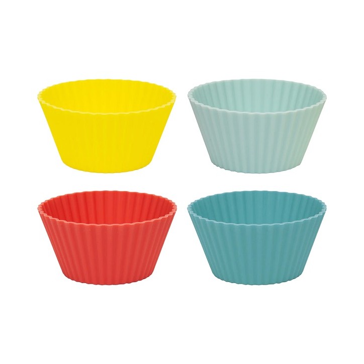 Talking Tables Rainbow Silicone Cupcake Cases – 12 Reusable Non-Stick Cups