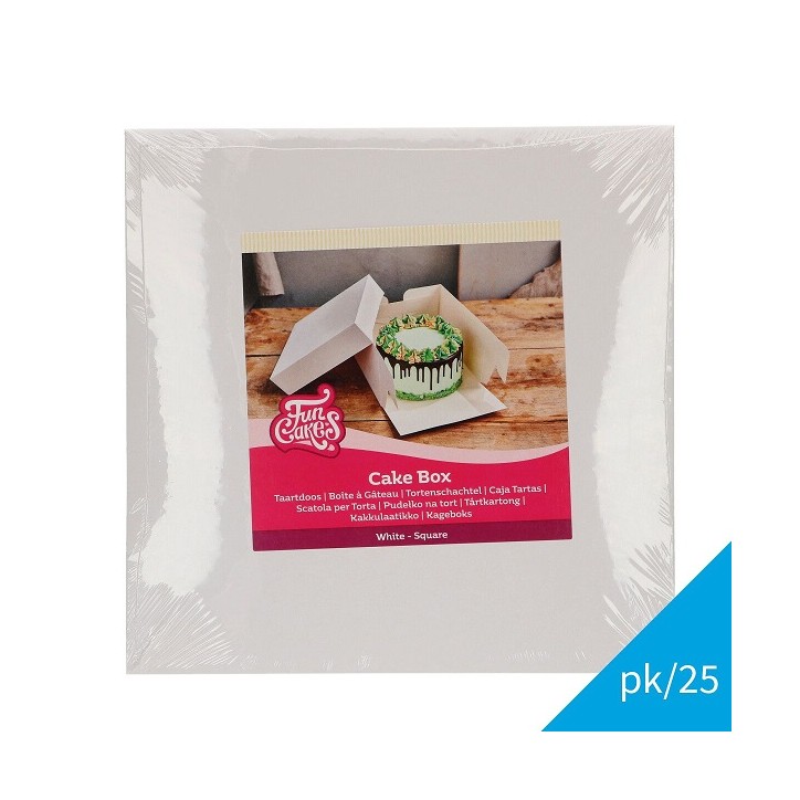 FunCakes Cake Boxes 30x30x15cm – Pack of 25 Large Sturdy Bakery Boxes