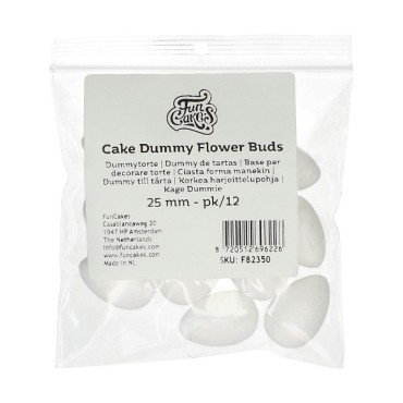 FunCakes Dummy Flower Buds 25 mm pk/12 -  Styrofoam Cone Buds Sugar Flower