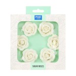 PME 45mm White Sugar Roses, 6 pcs