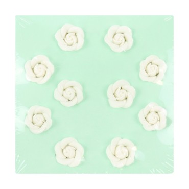 Pre-made sugar roses - Edible Sugar Roses 25mm - White Roses Cake Decoration