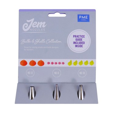 Jem Nozzles Set – Bulbs & Shells Collection - Round Piping Nozzles - Star Piping Tip - JEM Bakeware NZ1006