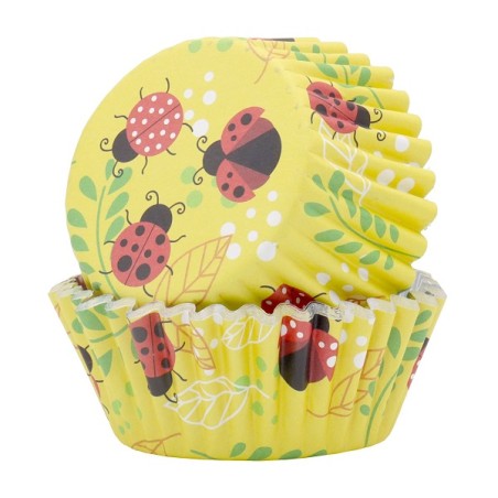 PME Ladybug Foil lines Cupcake Cases - Ladybird Cupcake Liners