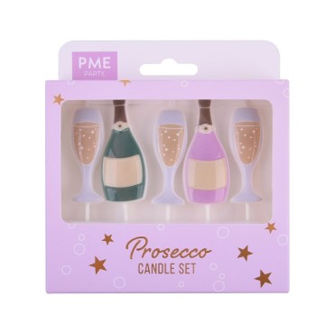Sektflaschen Kuchenkerze - Prosecco Kerzen - Tortenkerze Champagner