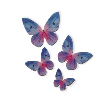 Kuchendekor Schmetterlinge Blau - Esspapier Schmetterlinge BULK - Grosshandel Tortendekor Schmetterlinge Oblaten