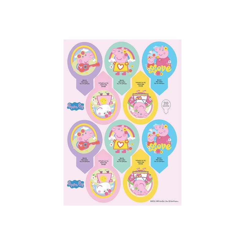 deKora 20 Cupcake Wafer Paper Topper Peppa Pig