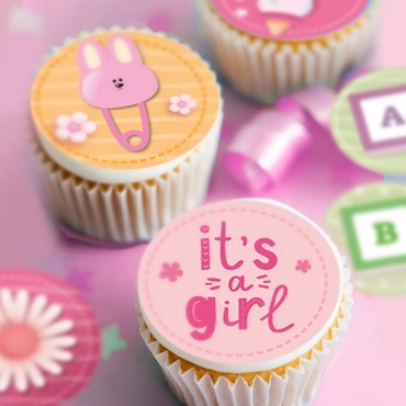 Gender Reveal Dekoration Babygirl Oblaten - Cupcakeaufleger Baby Girl - Babyshower Tortendekoration 145108